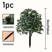 levne Umělé rostliny a zeleň-Umělá olivovník, 20palcová topiary z umělé olivy s kolíkem do země, realistická dekorace do interiéru/venkovního domu, skandinávský styl zelené dekorace