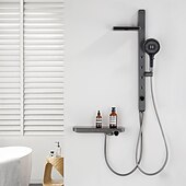 cheap Shower Faucets-Shower System Set - Multi Spray Shower Contemporary Electroplated Mount Outside Ceramic Valve Bath Shower Mixer Taps