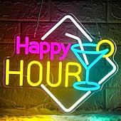 levne Dekorativní světla-Neonový LED nápis pro koktejlový bar, nastavitelný jas napájený přes USB, svítící párty světlo pro vnitřní bary, restaurace, hospody, salónky, domácí bary, noční kluby, jídelny, párty a ambientní