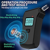 abordables Alarmas de coche-Alcoholímetro portátil profesional, analizador de alcohol digital de alta precisión con pantalla LCD HD. &amp;Alcoholímetro personal de alta precisión con algoritmo de IA (batería no incluida).