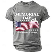 economico T-shirt Patriottici 250-Giorno della memoria Per uomo Gergo divertente Maglietta Manica Corta maglietta Stampa 3D Girocollo Camicia Moda Quotidiano Quotidiano Streetwear Rosso Azzurro cielo Estate Primavera Abbigliamento S