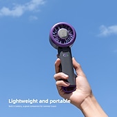 abordables Ventilateurs-Ventilateur portable avec compresse froide, mini-ventilateur 3 en 1 rechargeable par USB, utilisable à la main, sur pied ou à suspendre, idéal pour les voyages et le maquillage.