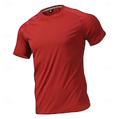 abordables Camisetas casuales de hombre-Hombre Camiseta Camisa manga corta Camiseta superior Manga Corta Cuello Barco Verano Primavera Color sólido Ropa de calle Elegante Básico Secado rápido Delgado Diario Exterior Vacaciones Café