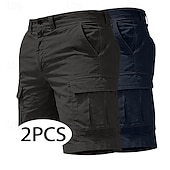 ieftine Clasic-Bărbați Pantaloni de marfă Pantaloni Scurți Cargo Pantaloni Scurți Pantaloni scurți casual Buzunar Simplu Simplu Peste Genunchi Casual În aer liber Haine de strada Modă Șic Stradă Negru + Verde