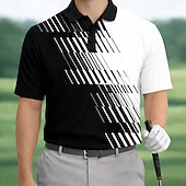 abordables Polo de golf para hombre-Hombre Geométrico Golf Camisetas polo deportivas Manga Corta Camisas de polo Camisas con cuello Casual Ropa Deportiva Ropa Cotidiana Impresión 3D Botones Verano Primavera Azul Piscina Morado Negro