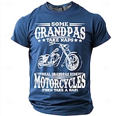 رخيصةأون هوايات تي شيرت-بعض الأجداد يأخذون قيلولة، والأجداد الحقيقيون يركبون الدراجات النارية. تي شيرت رجالي برسومات فكاهية، بأكمام قصيرة ورقبة دائرية، مناسب للارتداء اليومي، متوفر بمقاسات S، M، L، XL، XXL، XXXL.