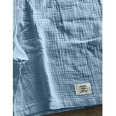 voordelige Klassiek-Voor heren Korte broek Linnen korte broek Zomer korte broeken Strandshorts Trekkoord Elastische taille Effen Comfort Ademend Knielengte Dagelijks Buiten Feestdagen Vakantie Modieus blauw Zwart