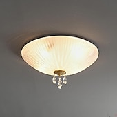 cheap Ring &amp; Round Design-Modern Minimalist Round Dome Glass Crystal Full Copper Chandeliers 2/3/4 Light E14 Flush Mount Ceiling Light For Bedroom 110-240V