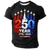  2026 250 aniversario camiseta de hombre de color sólido bandera americana de EE. UU. T-shirt de manga corta camiseta de impresión 3D camiseta de cuello redondo vintage retro patriótica festival