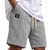 abordables Bermudas estilo casual-Hombre Pantalón corto Pantalones cortos de verano Pantalones cortos casuales Pantalones cortos de pana Bolsillo Cintura elástica Plano Comodidad Transpirable Longitud de la rodilla Exterior Playa