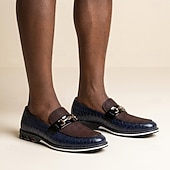 halpa Rennot loaferit-Miesten tummanruskeat kudotut loaferit, metallikuoriset, slip-on-kengät toimistoon, häihin, juhliin, matkoille ja tyylikkääseen herrasmiestyyliin.