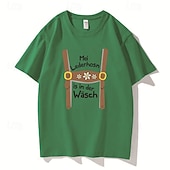 abordables Ropa Gráfica-T-Shirt Lederhosen Estampado bávaro Alemán Camiseta Clásico Estilo callejero para Hombre Unisexo Adulto Estampado en caliente  para Carnaval Cerveza Oktoberfest Fiesta Casual Diario