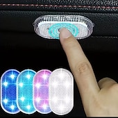 abordables Gadgets pour intérieur de voiture-Lot de 4 lampes d'ambiance LED sans fil pour l'intérieur de voiture, rechargeables par USB, à capteur tactile et aimantées, pour plancher, portières et coffre, étanches et compactes, disponibles en