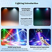 cheap Star Galaxy Projector Lights-6 Arm Moving Head DJ Lights,150W RGBW LED Stage Lighting with Strobe &amp; Bee-Eye Effect, Red/Green Starry, DMX512, Remote Control,Sound Activated,540° Rotation for Party, Clubs, Disco