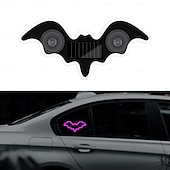 cheap Landscape Lights-Car Solar Vacuum Suction Cup Neon Bat-Shaped Decorative Running Lights, Wire-Free, Type-C Rechargeable, 8 Modes, Ambient LED Car Interior &amp; Exterior, Party, Halloween, Vehicle Decoration