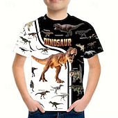 ieftine Animale 3D pentru băieți-Băieți 3D Grafic Dinozaur Tricou Manșon scurt Tipărire 3D Vară Primăvară Sport Modă Șic Stradă Copii 5-12 ani Stil Nautic Casual Zilnic În aer liber Fit regulat
