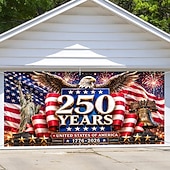 cheap 250th Anniversary-U.S. 250th Anniversary USA Garage Door Cover Patriotic Decoration for Independence Day, Perfect for Outdoor Celebration and Holiday Decor