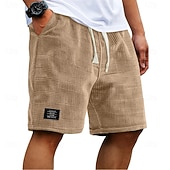 Недорогие Повседневные шорты-Муж. Вафельные шорты Летние шорты Пляжные шорты Повседневные шорты Кулиска Эластичная талия Сплошной цвет Комфорт Длина колена Повседневные на открытом воздухе Уличная одежда Отпуск Мода