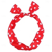 preiswerte Zubehör und mehr-Set 1950er Retro Vintage Rockabilly Halskette Stirnband Zubehörset mit Zubehör Tupfen Kostüm Damen Karneval Valentinstag Teegesellschaft Alltagstauglich Retro-Mottoparty Erwachsene Ohrringe Halskette