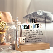 cheap Gifts-Inspirational Motivational Gifts Employee Appreciation Gifts Little Reminders You are Enough Clear Desk Decorative Sign Acrylic Sign With Wooden Stand for Office Desk Table Shelf