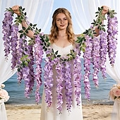 ieftine Flori Artificiale-3 buc coroană artificială de glicină, viță de vie, primăvară, specială de Ziua Îndrăgostiților, coroană florală artificială de primăvară cu viță de vie, potrivită pentru cameră, petrecere, casă,