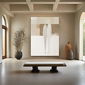 cheap People Paintings-oil painting handmade Minimalist Couple Painting Abstract Love Line Canvas for Modern Romantic Decor Abstract Couple Wall Art Warm Tones Painting for Bedroom Decor