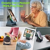 levne Školka noční světla-Bezdrátový indukční reproduktor se stojánkem na telefon, přenosný stereo zesilovač otočný o 360 stupňů, RGB světlo, bezdrátové připojení 5.3, ideální pro muže, ženy, teenagery, kuchyň a koupelnu