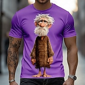  Per uomo Ombre Vecchio Uomo Maglietta Manica Corta maglietta Stampa 3D Girocollo Camicia Divertente Casuale Quotidiano Streetwear Blu Blu chiaro Viola Estate Primavera Abbigliamento S M L XL 2XL 3XL