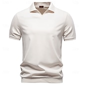 ieftine Polo clasic pentru bărbați-Bărbați Polo Tricouri polo Casual Stradă Rever Manșon scurt De Bază Modern Simplu Ușor Nasturi Vară Primăvară Fit regulat Albastru piscină Negru Alb Maro Bej Polo