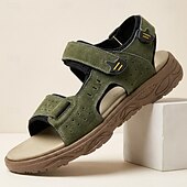 abordables sandales d'extérieur-Sandales de sport vertes pour hommes, chaussures de marche d'extérieur légères et confortables, idéales pour les voyages, la randonnée, les vacances à la plage et les loisirs en plein air.