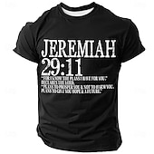  Maglietta da uomo con versetto biblico Geremia 29:11 "Io conosco i progetti che ho per voi", grafica cristiana, vestibilità regolare, abbigliamento religioso di design, taglie S, M, L, XL, XXL, XXXL