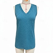  Confezioni multiple Confezione da 3 Da donna Girocollo Senza Maniche Nero + bianco + rosso Maglietta Canotta Maglietta senza maniche Tinta unica Casuale Quotidiano Cotone Estate