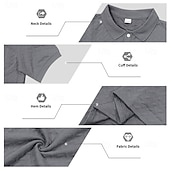 cheap Men's Classic Polo-Men's Polo Polo Shirts Casual Street Lapel Short Sleeve Basic Modern Plain Lightweight Buttons Summer Spring Regular Fit Black White Khaki Dark Grey Army Green Polo