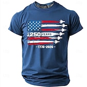 billiga Patriotiska 250 T-shirts-4 juli 2026 250:e Herr Amerikanska amerikanska flaggan Rolig Slang T-shirt Kortärmad T-shirt 3D-tryck Rund hals Skjorta Mode Dagligen Dagligen Gata Blå Ljusblå Grapefruktljung Sommar Vår Kläder S M L