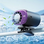 baratos Luzes e lanternas de acampamento-Ventilador de ar condicionado automotivo de encaixe, modelo 2026, com chips de resfriamento semicondutores de 16°C, 199 velocidades ajustáveis e display de LED. &amp;Ventilador portátil com rotação de