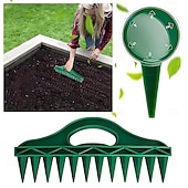 economico Giardinaggio-Set di attrezzi per seminatrice manuale da giardino, semina rapida a 12 fori, spargisemi per giardinaggio, distanziatore portatile per semi, perforatore per il terreno per piantare semi e allentare il