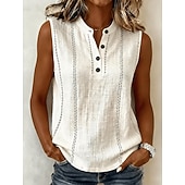  Pentru femei Cămașă Cămașă casual Boemia Vacanță Modă Fără manșon Crop Tops Casual Zilnic Muncă Albastru piscină Roz Îmbujorat Bej Vară Primăvară