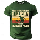abordables T-shirts de loisir-Homme Vieil Homme Pickleball T-shirt Manche Courte T-shirt Impression 3D Col ras du cou Chemise Mode Quotidien Quotidien Rue Rouge Été Printemps Vêtement Tenue S M L XL XXL XXXL