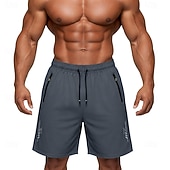 cheap Casual Shorts-Men's Active Shorts Casual Shorts Athletic Short Pocket Elastic Waist Plain Plain Solid Quick Dry Sports Above Knee Outdoor Gym Training Sports Sport Black Navy Blue Stretchy