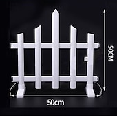 voordelige Pathway Lights &amp; Lanterns-Witte schutting met zonneverlichting voor de tuin, tuinafscheiding met zonneverlichting en afstandsbediening, decoratieve mini-hekwerkjes voor een klein bloemenpad, boom, erf of huisdierafscheiding.