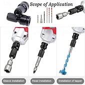 tanie Narzędzia ręczne-Adapter z napędem kwadratowym 1/2 cala na gniazdo sześciokątne 1/4 cala, adapter do uchwytu wiertarskiego do klucza udarowego pneumatycznego i elektrycznego, wiertarki udarowej, klucza grzechotkowego