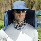 voordelige Sport &amp; Outdoor Accessoires-Zonnehoed Wandelhoed Vispet Hoed Kampeerhoed waterdicht Zonbescherming UV-Bescherming Zomer Lente Herfst Trekkoord Brede rand met nekflap Voor heren Vissen Activiteit