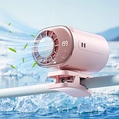 baratos Luzes e lanternas de acampamento-Ventilador de ar condicionado automotivo de encaixe, modelo 2026, com chips de resfriamento semicondutores de 16°C, 199 velocidades ajustáveis e display de LED. &amp;Ventilador portátil com rotação de