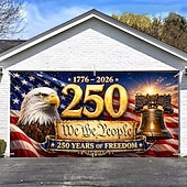 levne 250. výročí-Kryt garážových vrat k 250. výročí USA, vlastenecká dekorace ke Dni nezávislosti, ideální pro venkovní oslavy a sváteční dekorace.