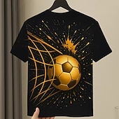 abordables Deportes y Juegos 3D para Niños-Chico 3D Graphic Fútbol Americano Camisetas de fútbol Camiseta Manga Corta Impresión 3D Verano Primavera Deportes Moda Ropa de calle Niños 5-12 años Cuello Barco Casual Diario Exterior Ajuste regular