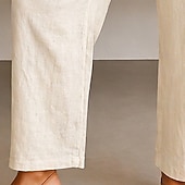 preiswerte Gerade geschnittene Hose-Damen Hose Sommerhose Strandhose Urlaub Mode Alltagstauglich Volle Länge Hohe Taille Einfarbig Einfach Kordelzug Tasche Weites Bein Komfort Weich Atmungsaktiv Unelastisch Streetwear Strand Ferien