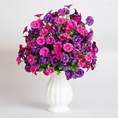  24 Inch Artificial Flower Stake Outdoor Decor Morning Glory Boxwood Topiary Ball Trees Multi-Color Garden Stakes for Yard & Lawn, No Fade Heavy Duty Plastic, All Season Decoration