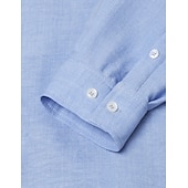 cheap Men's Button Down Shirts-Men's Shirt Dress Shirt Button Down Shirt Solid Color Outdoor Business Blue Long Sleeve Button Down Collar Summer Spring Clothing Apparel Buttons