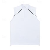 cheap Running Tee &amp; Tank Tops-Men's Solid Colored Workout Tank Top Running Tank Top Gym Tank Top Summer Spring Quarter Zipper Sleeveless Quick Dry Compression Moisture Wicking Breathable Gym Workout Running Walking Jogging Black