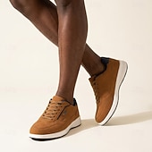 baratos Tênis Casuais-Tênis masculino casual de amarrar, marrom, confortável para corrida e caminhada, ideal para trabalho, viagens e uso diário.